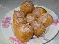 自制油豆腐塞肉做法图解4)