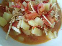 鲜甜的西红柿土豆咸笋汤的做法图解七