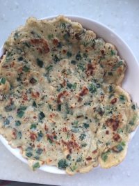 自制韭菜虾仁煎饼做法图解7)