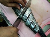 美味鲅鱼炖蒜薹做法图解2)