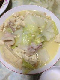 自己做的白菜炖冻豆腐