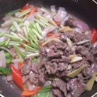家常菜双椒牛肉做法图解6)