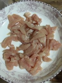 家常菜苦瓜肉片做法图解2)