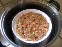 美味的香菇蒸肉饼