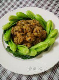 漂亮的小油菜肉球做法图解8)