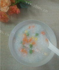 美味三色蔬菜粥做法图解10)