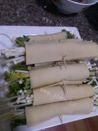 自己做的豆皮卷做法图解4)