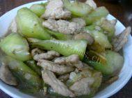丝瓜炒肉片