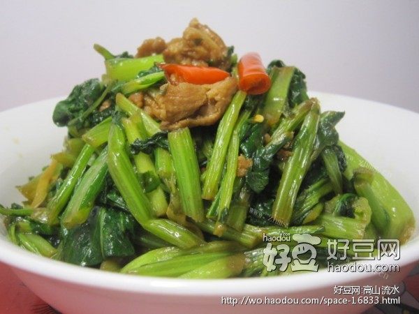 家常菜苔菜炒肉丝