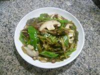 家常雪菜青椒炒香菇做法图解10)