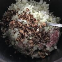 美味的猪肉白菜蒸饺做法图解4)