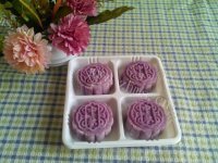 美味的紫薯玫瑰冰皮月饼做法图解15)