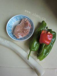 家常青椒肉丝炒年糕做法图解1)