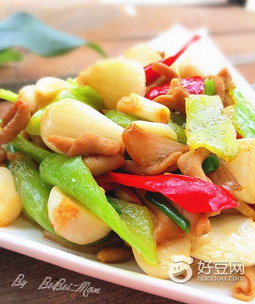 酸荞头炒鸭肠