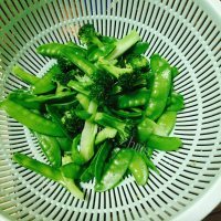 美味西兰花荷兰豆双拼做法图解4)