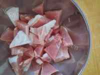 家常菜油菜炒肉做法图解2)