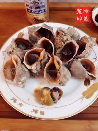 美味的白灼海螺