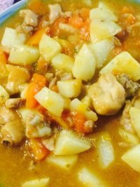 美味的木瓜土豆咖喱鸡做法图解9)