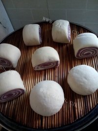 自制紫薯双色馒头