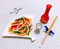 多色彩椒爆鱿条做法图解13)