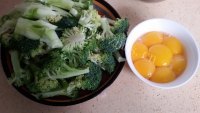 自制蒜香西兰花炒蛋黄做法图解1)