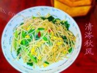 诱人的豆芽炒韭菜