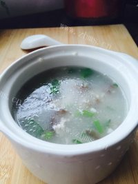 美味的海参小米肉末粥做法图解8)