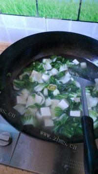 家常菜青菜烧豆腐做法图解4)