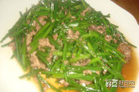 牛肉炒韭菜心