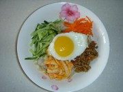 美味的鸡蛋拌面