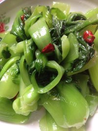 家常辣椒油菜做法图解7)