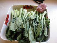 家常菜油菜炒肉做法图解1)