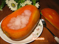 美味的木瓜炖雪蛤