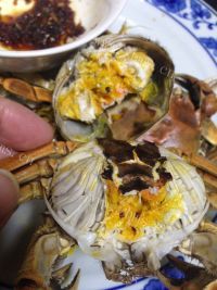 美味的清蒸河蟹