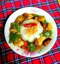 美味红烧羊肉烩饭做法图解11)