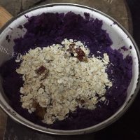 自制紫薯燕麦饼做法图解4)