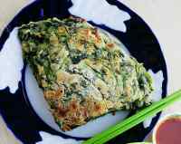菠菜煎饼做法图解4)