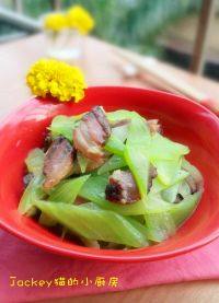 家常菜莴笋炒腊肉