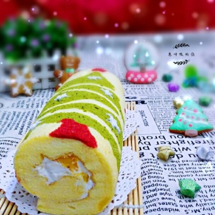 圣诞树蛋糕卷#甜蜜之