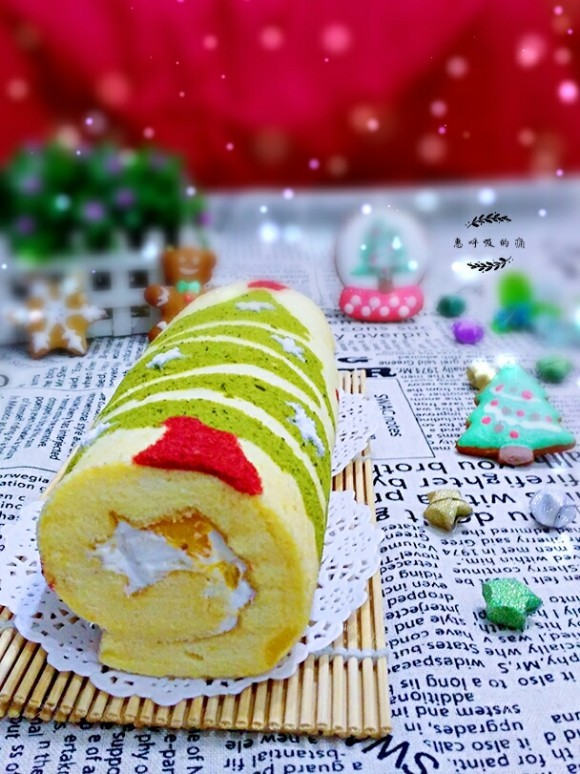 圣诞树蛋糕卷#甜蜜之