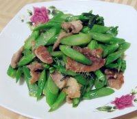 家常菜肉片炒芥兰