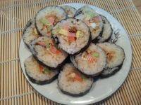 金枪鱼紫菜包饭做法图解12)