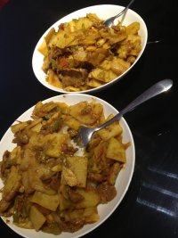 家常菜肉炒土豆片