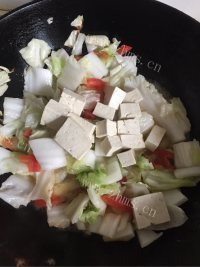 白菜炖豆腐做法图解5)