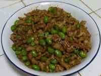 家常菜毛豆炒肉丝