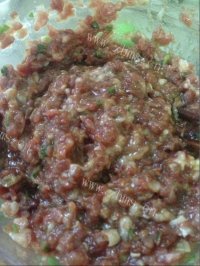 家常菜青椒酿肉做法图解2)