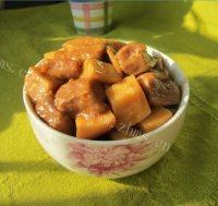 家常菜杏鲍菇红烧肉