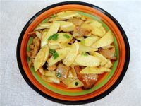 家常菜茭白炒肉片