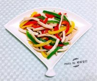 多色彩椒爆鱿条做法图解11)