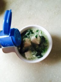 美味的豆腐菠菜粥做法图解9)